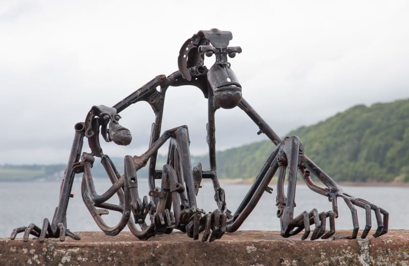 Helen Denerley Female and Young Orangutan Scrap metal 70 x 110 cm