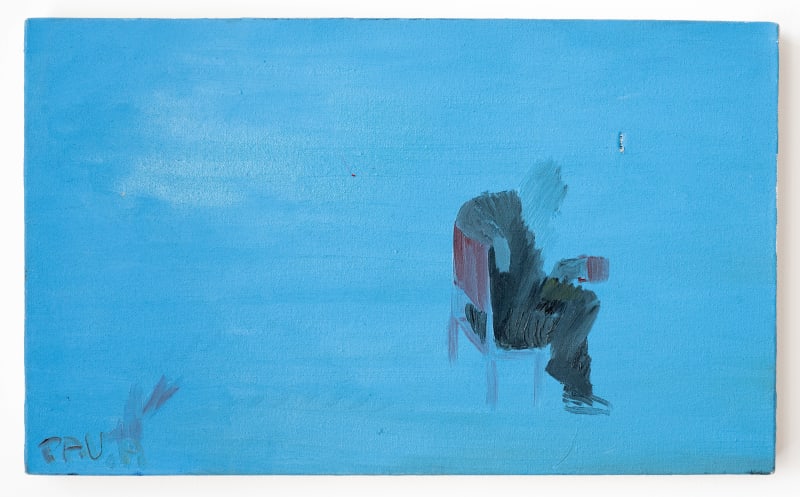 Pau Aguilo-Hernandez Tranquila, Maravillosa e Interruptible Tarde de Verano, 2022 Oil on canvas 49.5 x 30 x 4 cm 19 1/2 x 11 3/4 x 1 5/8 in