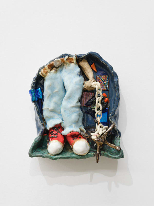 Sharif Farrag Spikeball Defense Mechanism, 2020 Glazed stoneware, porcelain, glass, silver 8.5 x 7.5 x 3.75 inches 21.5 x 19 x 9.5 cm