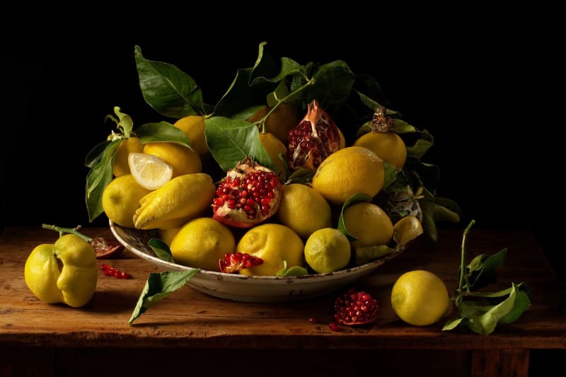 Paulette Tavormina Lemons and Pomegranates, After J.V.H. Archival pigment print 20 x 30 inches Limited edition photograph