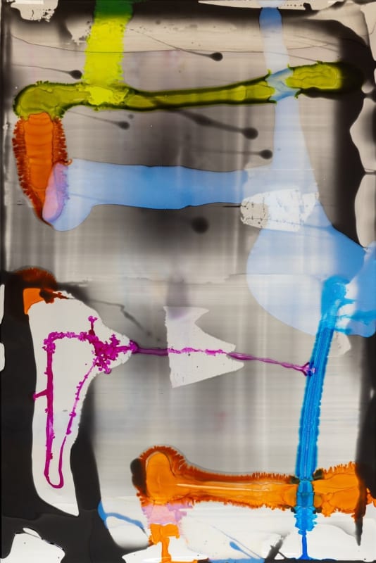 Dale Frank Chris could never understand why he was always ignored, or patronised, 2025 Colour powder pigment, easycast, transparent dye, epoxyglass on perspex 1500 x 1000mm