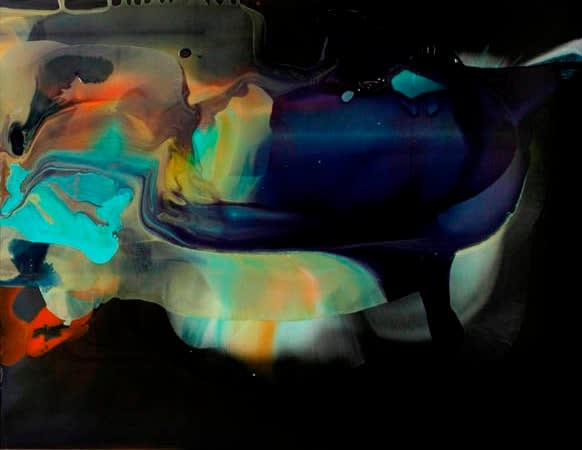 Dale Frank Abdominal consequences of the nationalised balls of the dead artist, 2008 varnish on linen 2000 x 2600mm