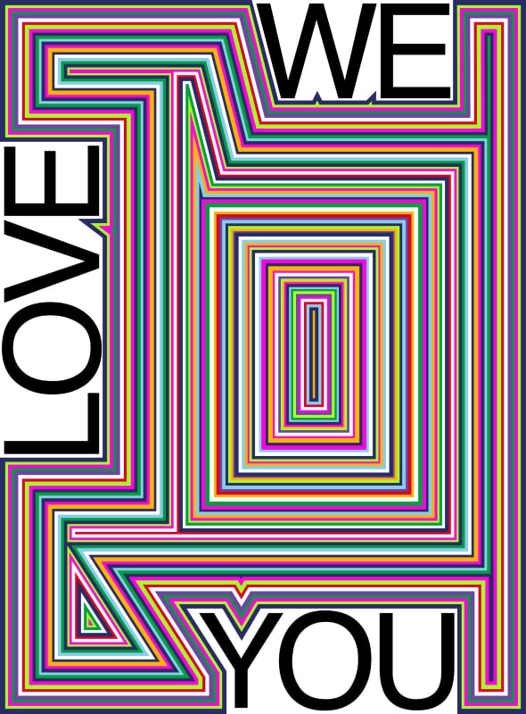 Jim Lambie, We Love You, 2022