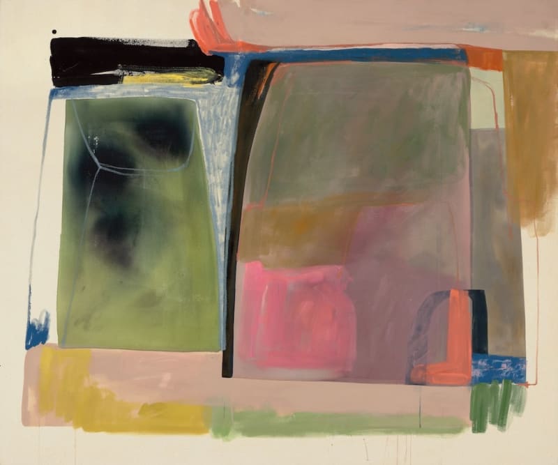 Seonna Hong Floreamus Una, 2025 acrylic and oil pastel on raw canvas 60 x 72 in 152.4 x 182.9 cm