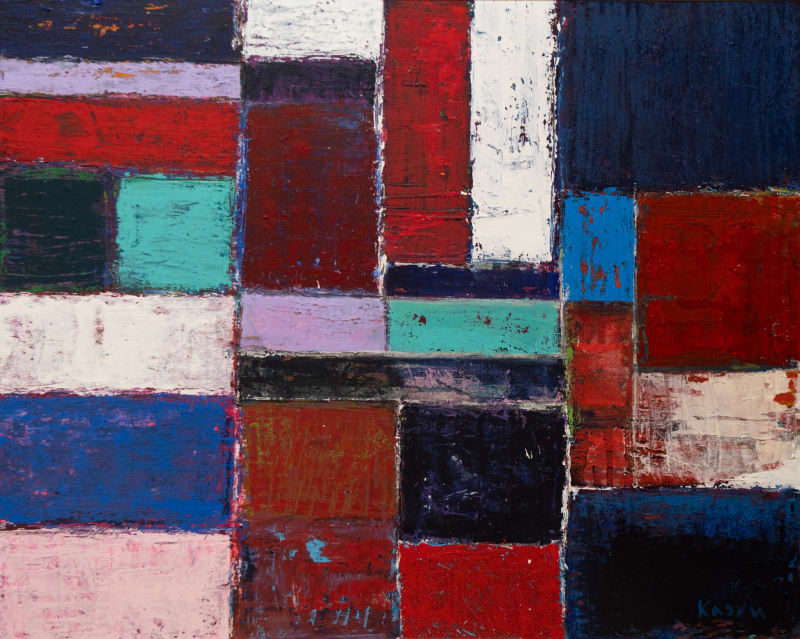 Kaoru Iga / 伊賀 敢男留 壁:語りかけてくる色, 2021 キャンバスにアクリル絵具とオイルパステル 72.7 x 91 cm 28 5/8 x 35 7/8 in