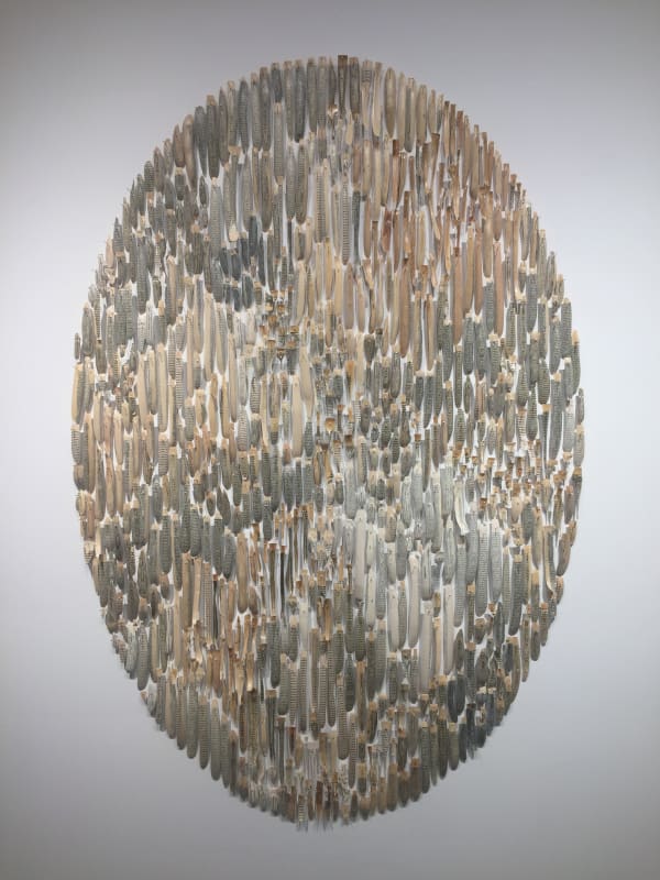 Jessica Drenk Bibliophylum, 2017 Books, wax and pins 72 x 48 x 2 inches