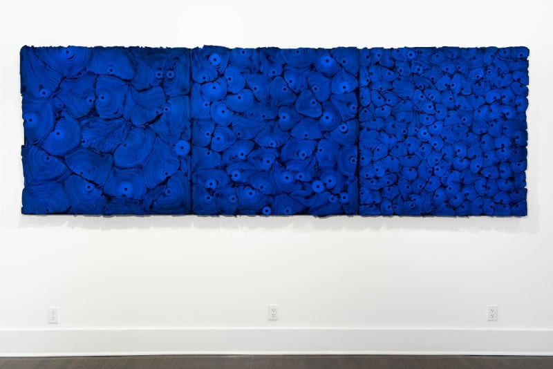 Jae Ko JK112, 1996/2018 Rolled paper, Sumi ink, glue; 3 panels 48 x 144 x 3 inches 121.9 x 365.8 x 7.6 cm