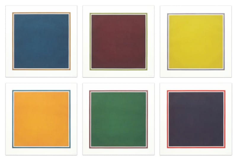 Sol LeWitt, Squares with Colors Superimposed within a Border with Colors Superimposed, 1991