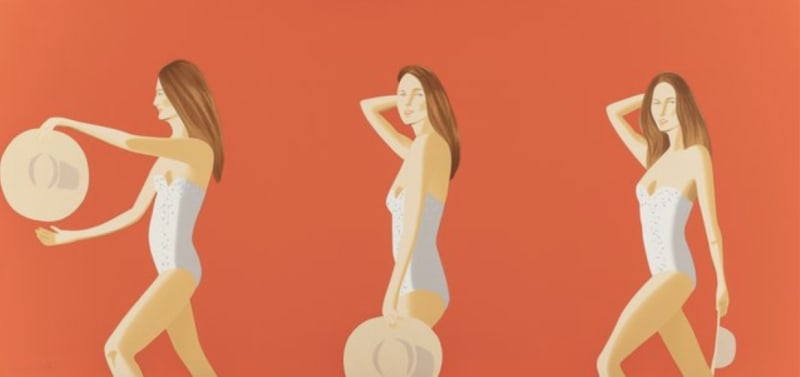 Alex Katz Ariel (red), 2016 26-color silkscreen, framed 36 x 76 inches Edition 53 of 56