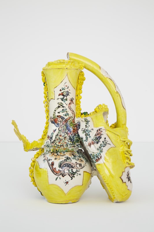 Francesca DiMattio Nike I, 2019 glaze and gold luster on porcelain 45.7 x 40.6 x 22.9 cm, 18 x 16 x 9 in