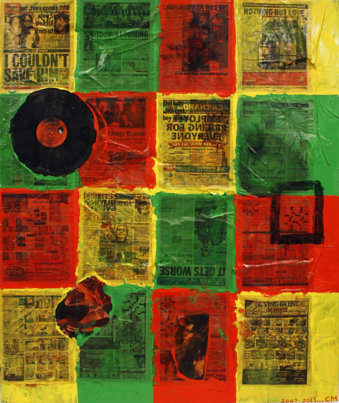 Chris Martin Nothing But Love.., 2007-11 oil and collage on canvas 137.5 x 114.6 cm, 54.1 x 45.1 in