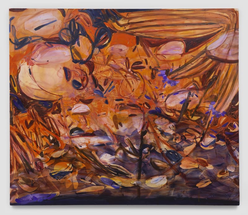 Jadé Fadojutimi My Bloated Burial, 2018 oil on canvas 180 x 210 cm, 70.9 x 82.7 in