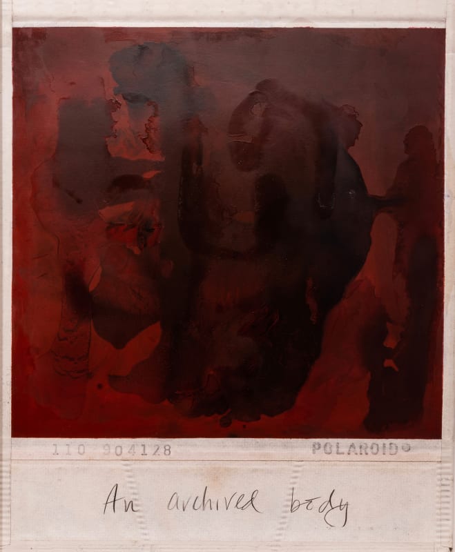 Priscilla Monge The Archived Body Series: An Archived Body, 2022/23 Digital print on 100% cotton archival paper and oil paint 33 7/8 x 28 in 86 x 71 cm