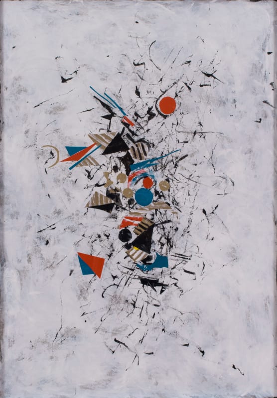 Ides Kihlen Sin titulo (Serie Blanca), 2021 Acrylic and paper collage on board 39 x 27 in 99.1 x 68.6 cm