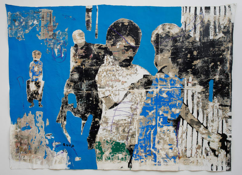 Armand Boua Kouman de Kekechoz, 2018 Acrylic & collage on canvas 82 5/8 x 110 1/4 in 210 x 280 cm