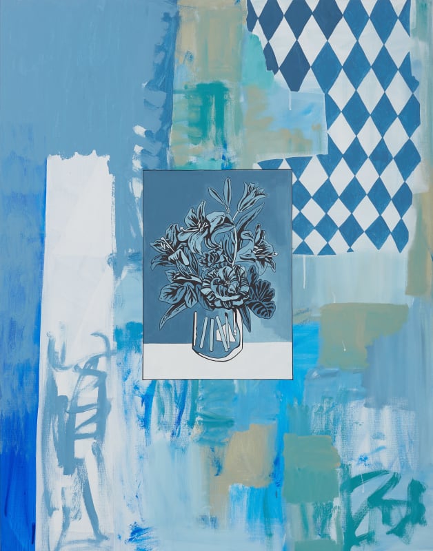 Jeongsu Woo Vase 8 , 2021 Acrylic & ink on canvas 117 x 91 cms 46 3/50 x 35 83/100 inches