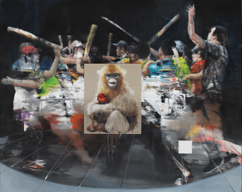 Li Tianbing Stick, 2018 Oil on Canvas 157 x 198 + 8 cm (62 x 78 + 3 inches)