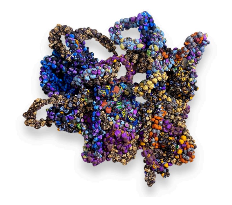 Samuel Nnorom I think I exist , 2024 African Print Fabric 180 x 200 x 50 cm 70.8 x 78.7 in.