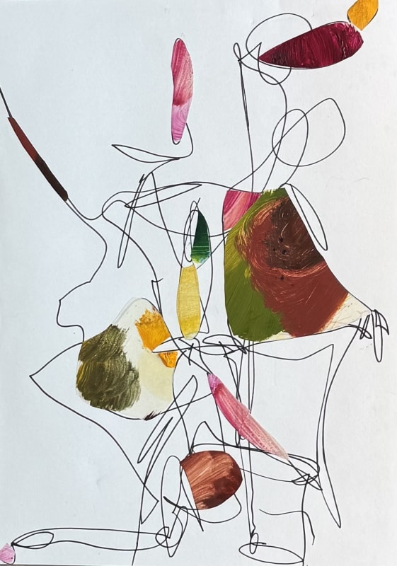 COLOR POPS, 2025 Tombow Ink + Collage on cold-pressed watercolor paper 13 x 9 in 33 x 22.9 cm