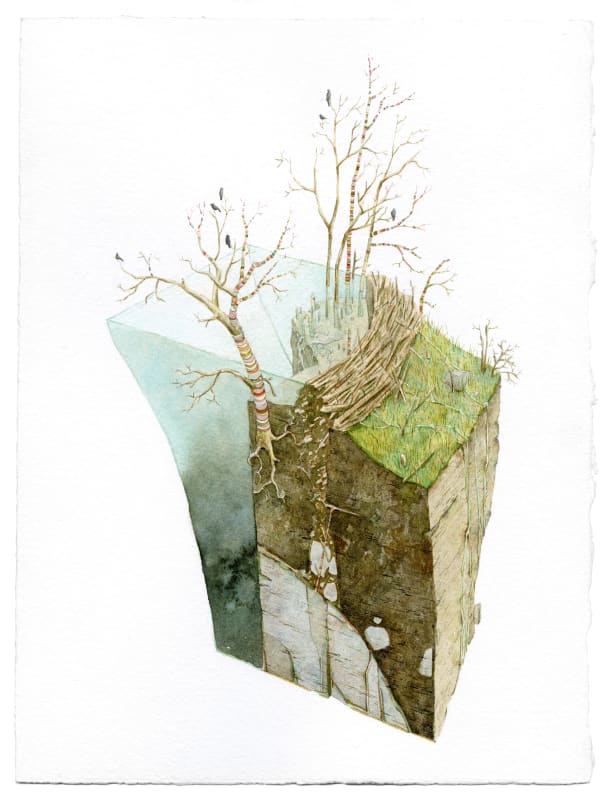 Bryce Lafferty, Pond with Starlings