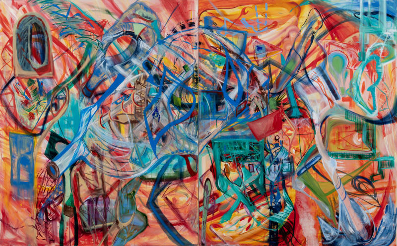 Mannat Gandotra Canoe in a Bottle, 2025 Acrylic on canvas 200 x 320 cm