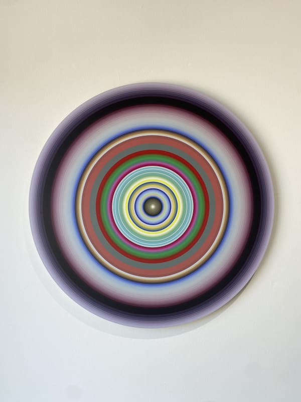 Gary Lang M Variation, 2021 archival pigment monoprint on dibond aluminum 36 in diameter 91.4 cm diameter