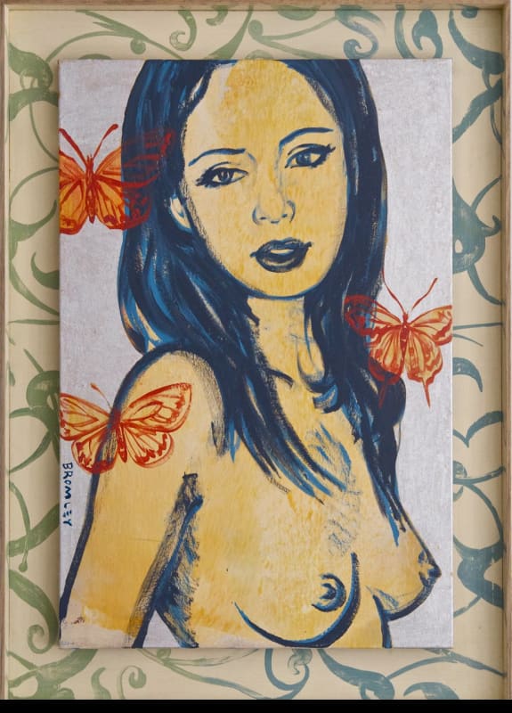 David Bromley Mallory, 2011 acrylic and silver leaf on canvas with hand painted frame 44 x 31 in