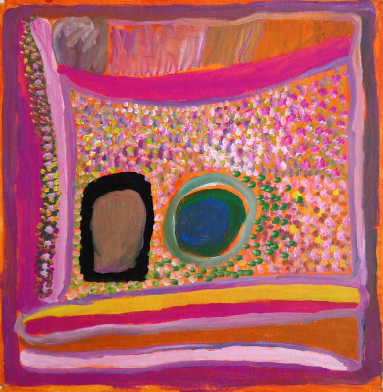 Jukuna Mona Chuguna Jumujarra- Two Waterholes, 2010 synthetic polymer paint on canvas 60 x 60 cm 23 5/8 x 23 5/8 in