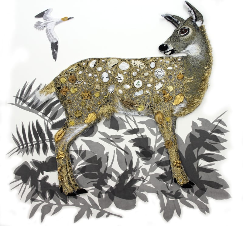 Karen Nicol Deer Girl, 2014 mixed media 34 x 32 x 3 in