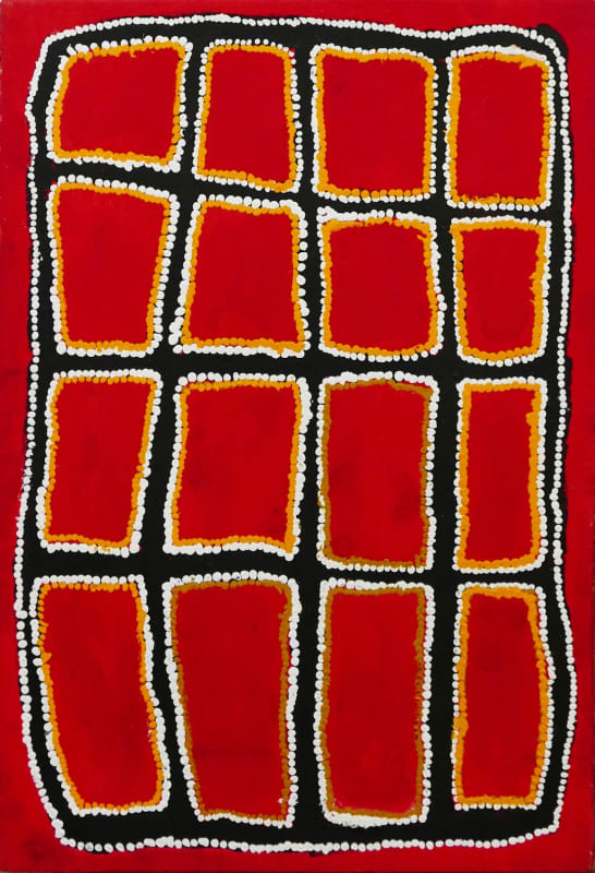 John Mosquito Windika, In The Great Sandy Desert, W.A., 1996 synthetic polymer paint on canvas 75 x 50 cm 29 1/2 x 19 3/4 in