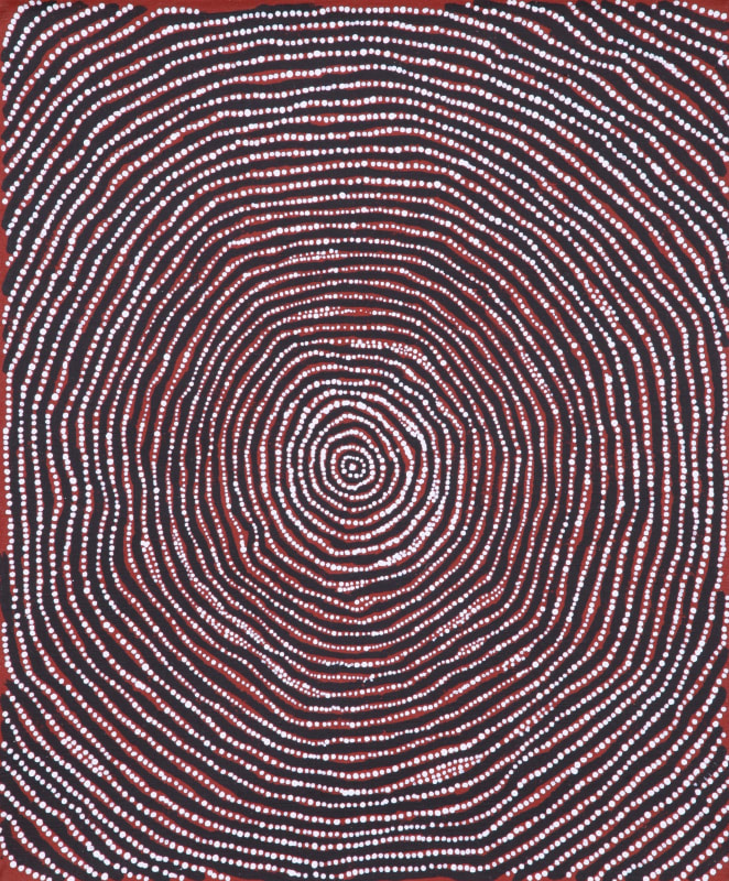 Charlie Tjapangati Manakurranya, 2016 synthetic polymer paint on Belgian linen 46 x 38 cm