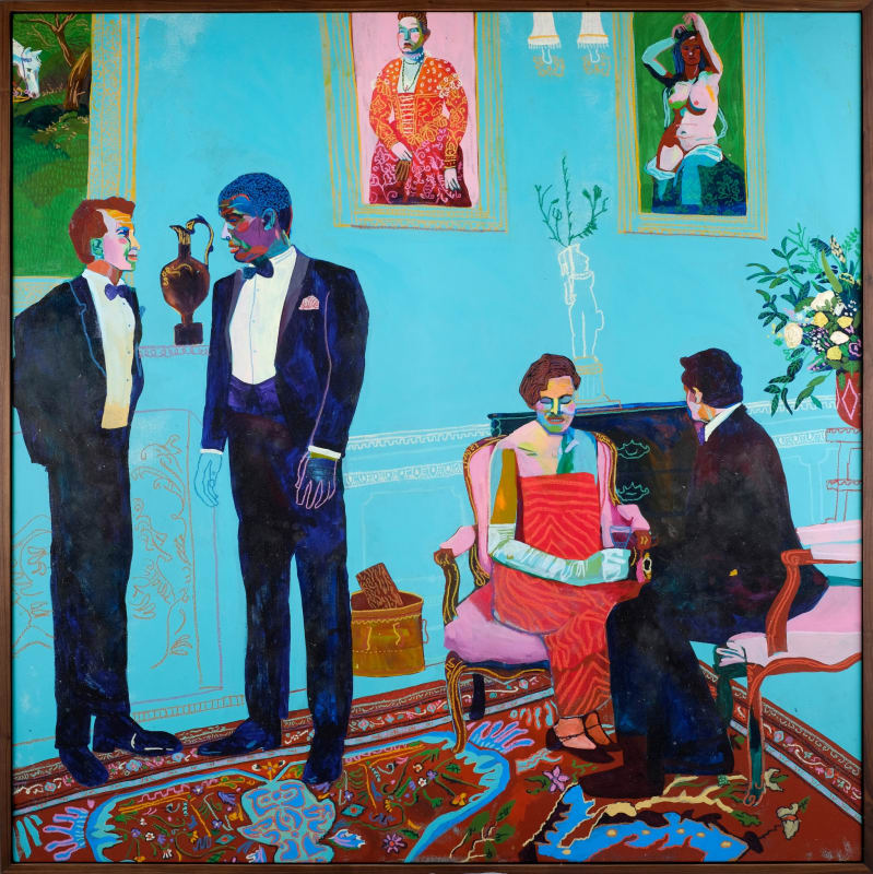 Andy Dixon Drawing Room, 2014 acrylic and oil pastel on canvas (framed) 182.9 x 182.9 cm 72 x 72 in