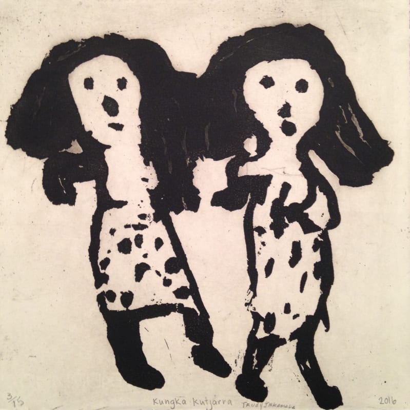 Trudy Inkamala Kungka kutjarra, 2016 etching 30 x 30 cm 11 3/4 x 11 3/4 in edition 3 of 15