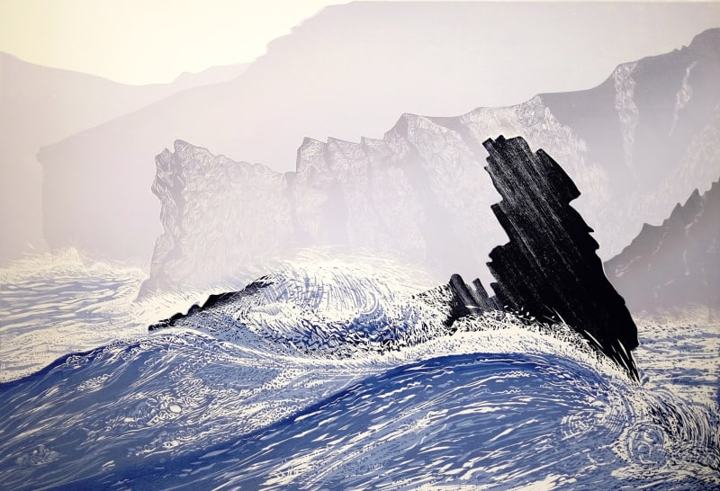 Pine Feroda January Storm edition II, 2015 woodcut 113 x 145 cm 44 1/2 x 57 1/8 in edition of 60