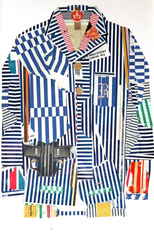 Peter Clark Stripes R A Must This Season, 2014 collage 100 x 58 cm