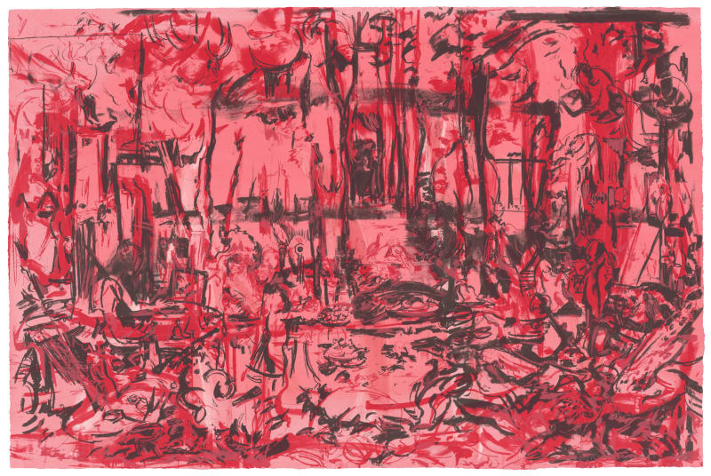 Cecily Brown, The Five Senses (red and black), 2025