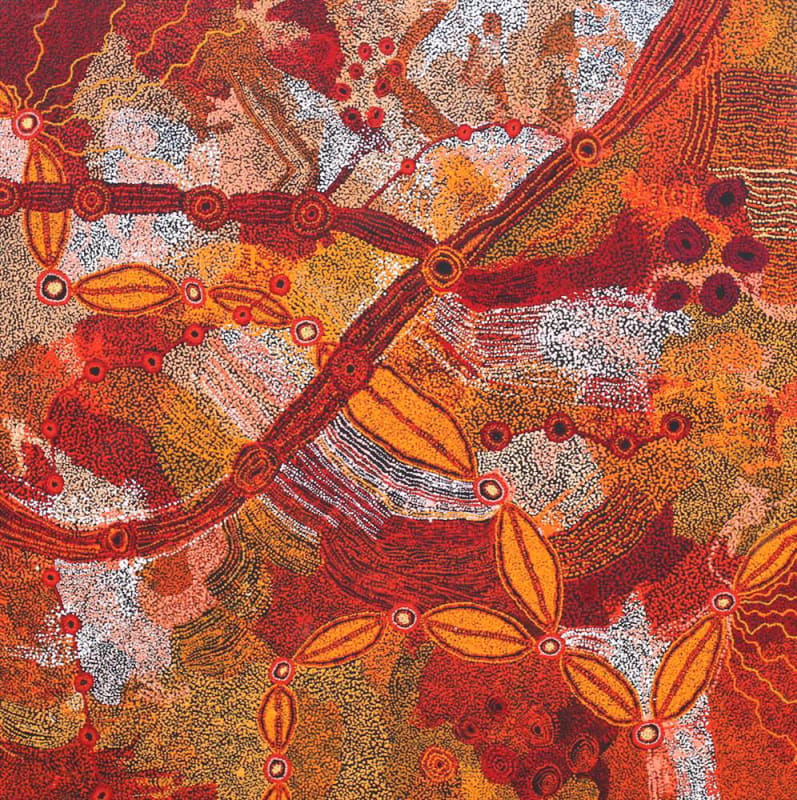 Collaborative Work (TJALA 2) Seven Sisters Story acrylic on linen 197 x 198 cm