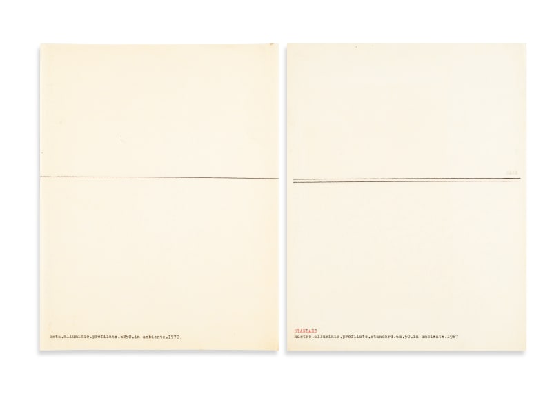 Emilio Prini Untitled, 1970-75 drawings with Olivetti 22 28 x 22 cm (each)