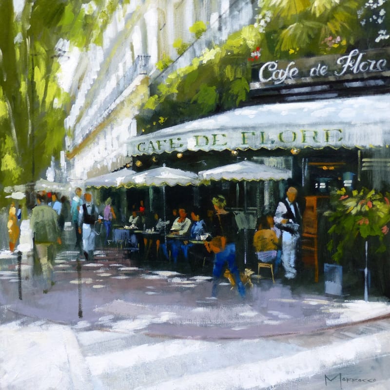 Jack Morrocco Café de Flore, Paris Oil on canvas 20 x 20 "