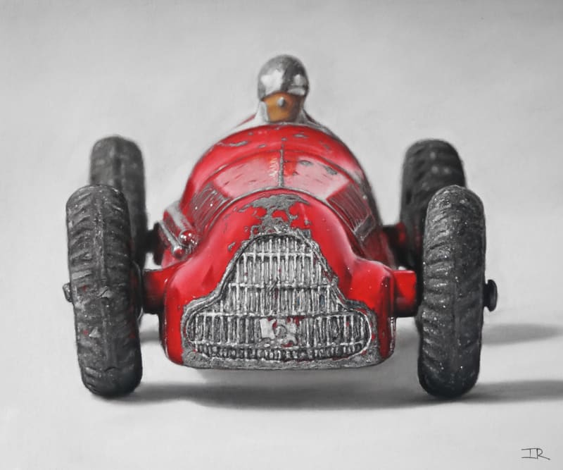 Ian Rawling PS Alfa Sports Car (Alfetta 159 circa 1951) Soft Pastel and pastel pencil 16 x 20 "