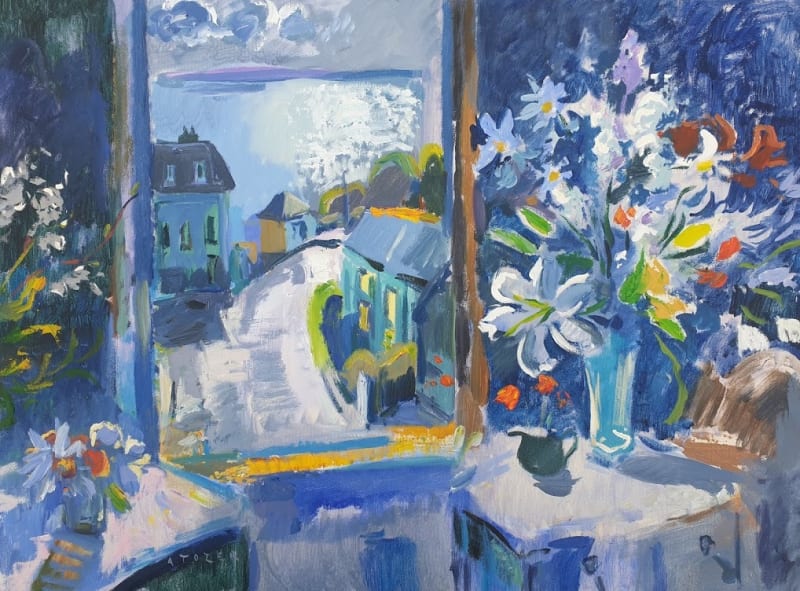 Andrew Tozer Portscatho View, 2021 Acrylic on canvas 24 x 32 "
