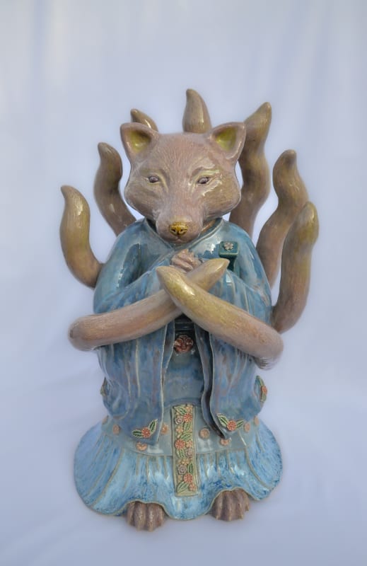 Shayne Phua You turn Confucius on his head, 2024 Ceramic 52 x 32 x 33 cm