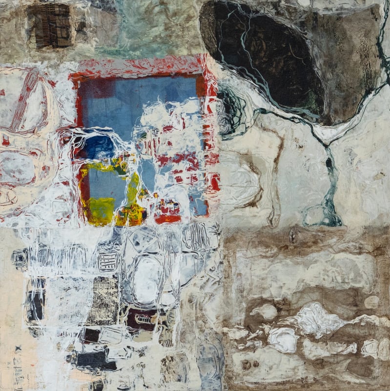 Untitled 20, 2024, Acrylic and collage on canvas, 45 x 45 cm