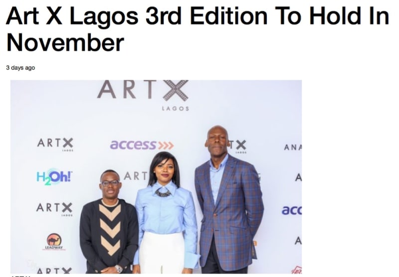 Art X Lagos 3rd Edition To Hold In November | PM NEWS Nigeria | Image