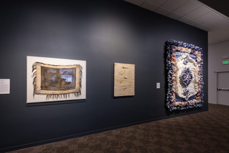 Installation view: Queer Threads, curated by John Chaich, San Jose Museum of Quilts and Textiles, CA, 2023. Photo: James Dewrance
