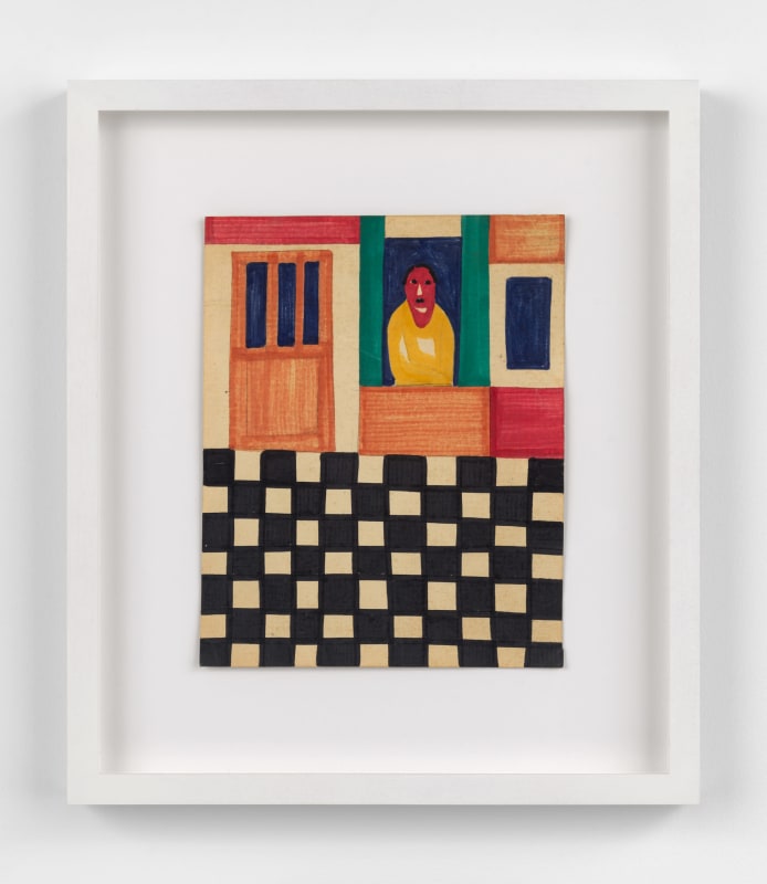 Fachada con personaje en ventana, 1967-1968 Felt pen on paper Collection of The Minneapolis Institute of Art