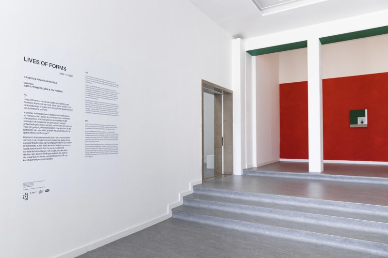 Installation view: Lives of Forms: Kamrooz Aram and Iman Issa, Z33 House for Contemporary Art, Design and Architecture, Hasselt, Belgium, 2021. Photo: Selma Gurbuz