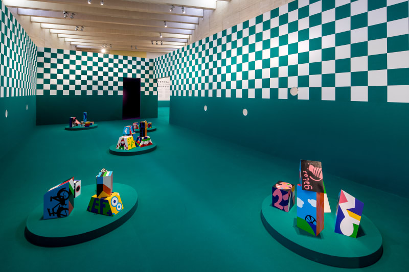 Installation view: Teresa Burga: "La equilibrista," Museo de Arte Contemporáneo de Castilla y León, 2023.