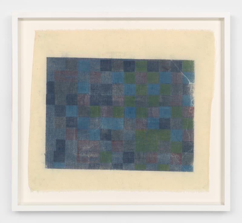 blues tunic, 2019, Wax on unstretched muslin