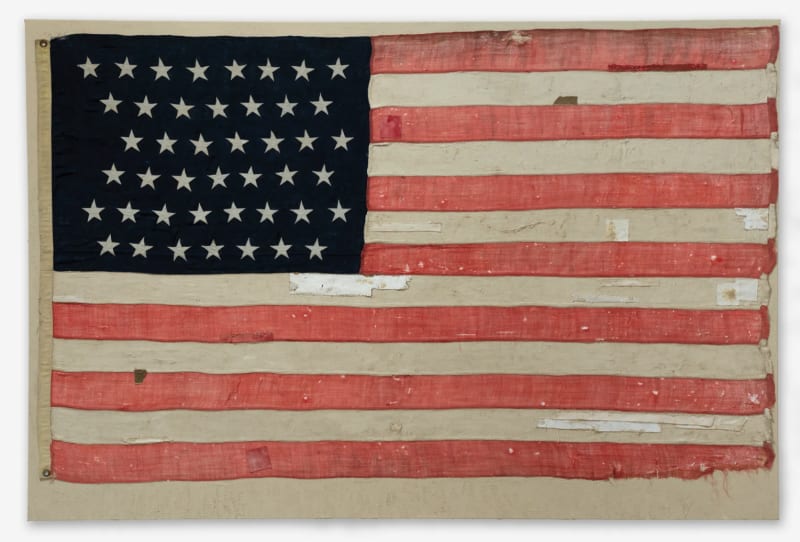 Harmony Hammond, "Bandaged Flag" 2021.